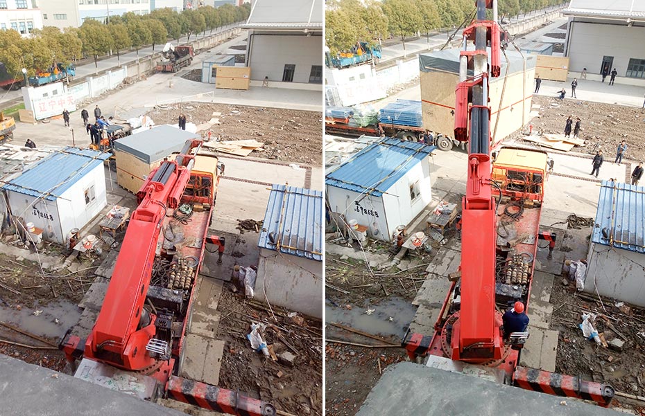 洛森精密儀器吊裝上樓